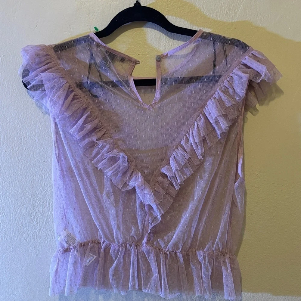 Forever 21 Lavender Lace Ruffle Blouse - Picture 4 of 4